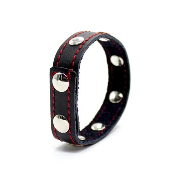 Male Endurance Product Black PU Leather Adjustable Penis Ring Bondage Testicle Delay Ejaculation Adult Sex Toy For Men
