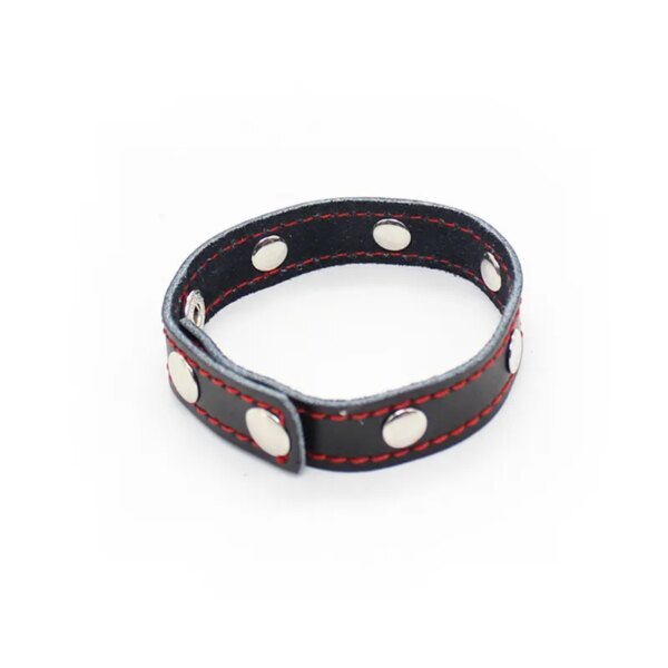 Male Endurance Product Black PU Leather Adjustable Penis Ring Bondage Testicle Delay Ejaculation Adult Sex Toy For Men