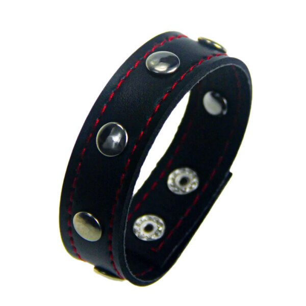 Male Endurance Product Black PU Leather Adjustable Penis Ring Bondage Testicle Delay Ejaculation Adult Sex Toy For Men