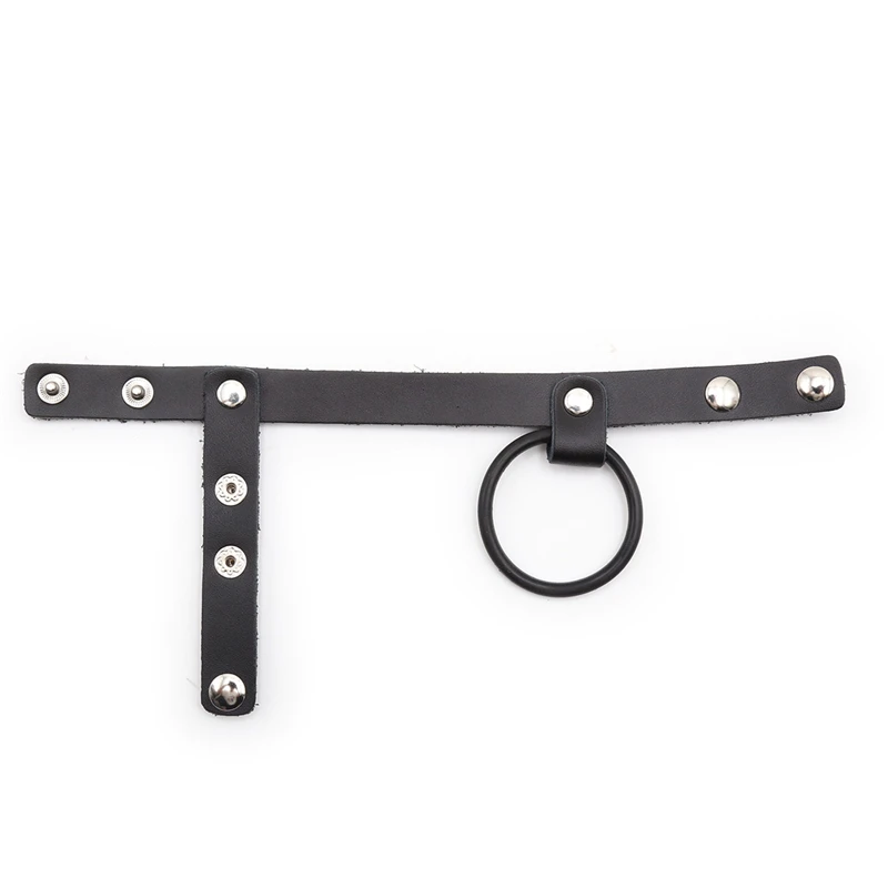 Male Delayed Ejaculation Cock Ring Fetish Leather Penis Attachment Sex Toys for Men Gay Penis Bondage Chastity Belts Penis Rings