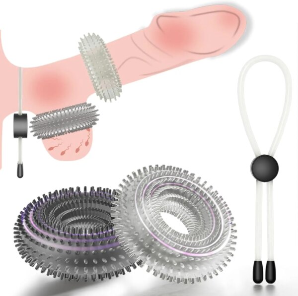 3PCS/Set Soft Cock Rings Penis Lasting Erection Male Penis Ring Rope Delay Ejaculation Scrotum Restraint Adult Sex Toys For Men