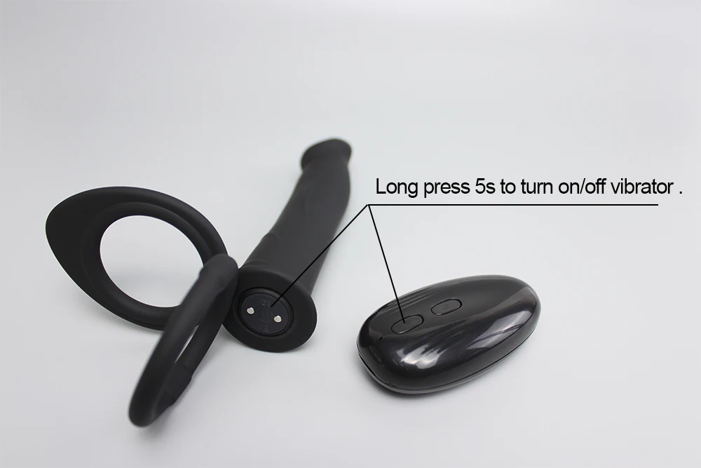 2-in-1 Ultra-Powerful Vibrating Cock Ring Detachable Remote Control Penis Rings Strap On Dildo Double Penetration Sex Toy for 18