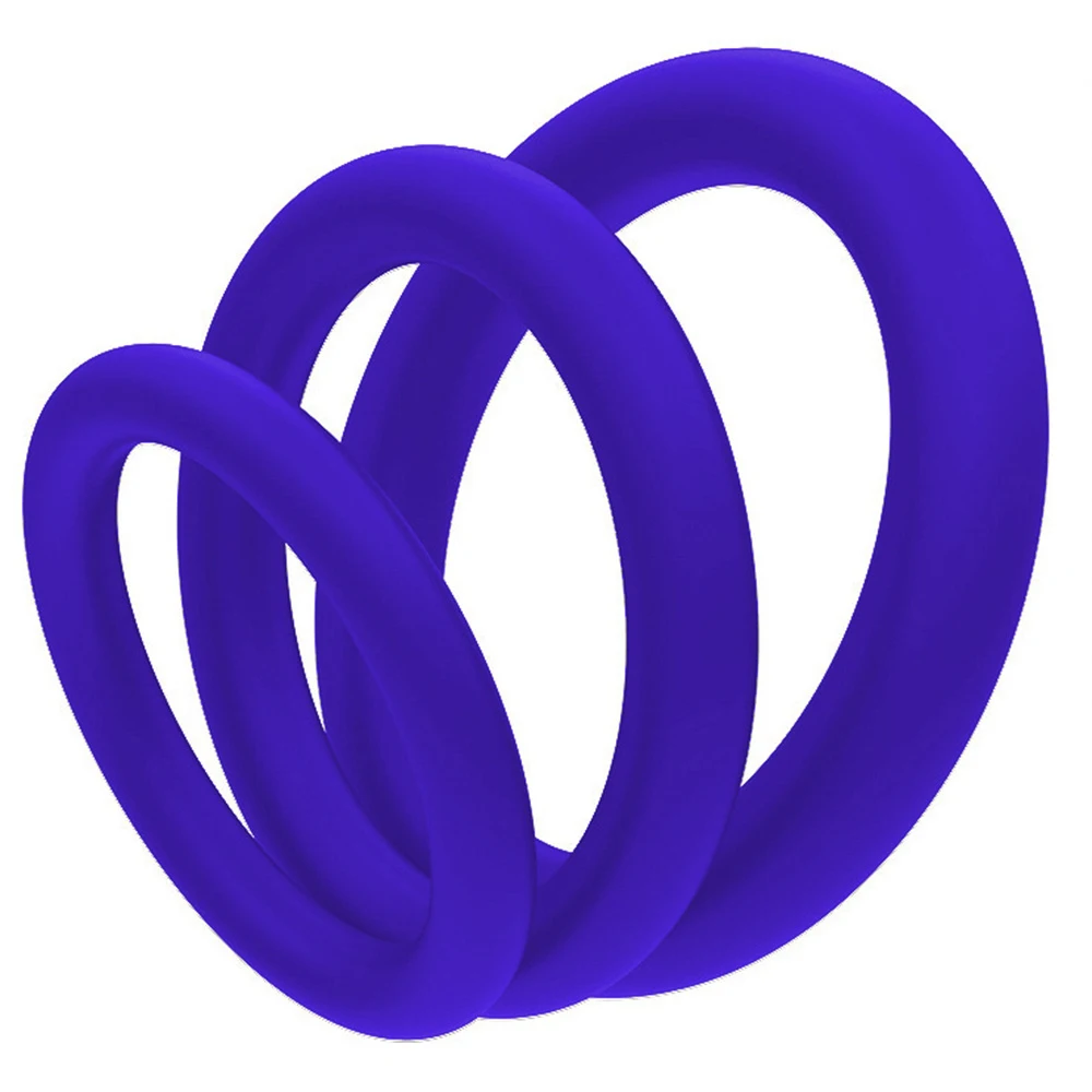 Sex Supplies Multiple Size Options Comfortable To Wear Triple Ring Fun Silicone Ring Silicone Locking Ring Delay Natural Touch