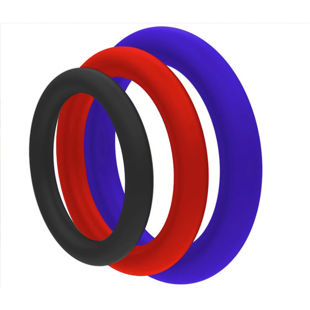 Sex Supplies Multiple Size Options Comfortable To Wear Triple Ring Fun Silicone Ring Silicone Locking Ring Delay Natural Touch