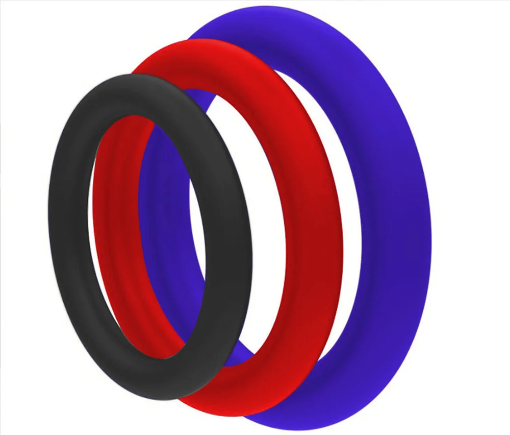 Sex Supplies Multiple Size Options Comfortable To Wear Triple Ring Fun Silicone Ring Silicone Locking Ring Delay Natural Touch