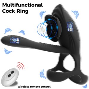 Vibrating Cock Ring with Rose Clitoral Clitoris Stimulator Pleasure Penis Ring Vibrator Couples Adult Sex Toys for Men Women