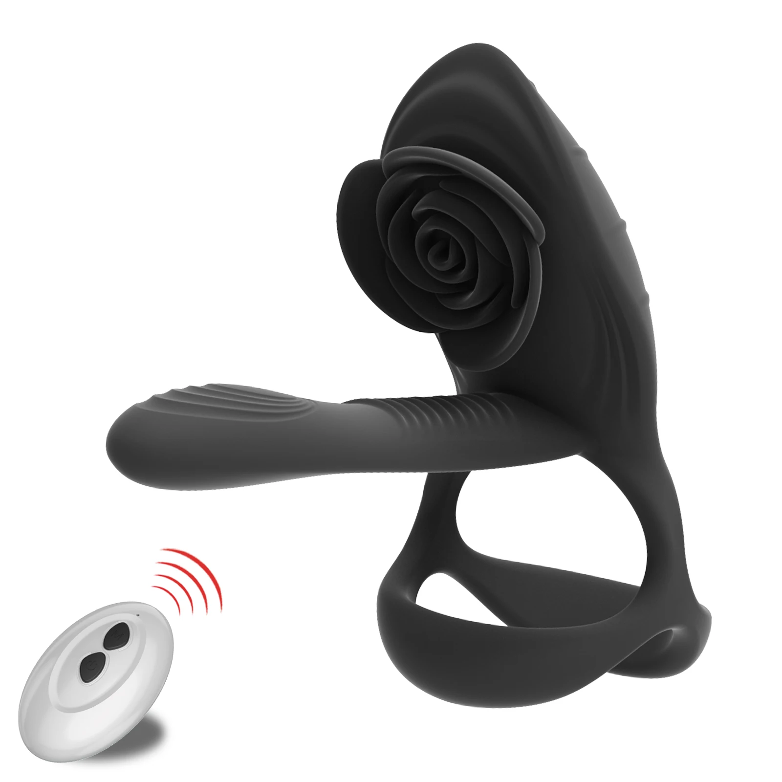 Vibrating Cock Ring with Rose Clitoral Clitoris Stimulator Pleasure Penis Ring Vibrator Couples Adult Sex Toys for Men Women Vibrating Cock Ring with Rose Clitoral Clitoris Stimulator Pleasure Penis Ring Vibrator Couples Adult Sex Toys for Men Women
