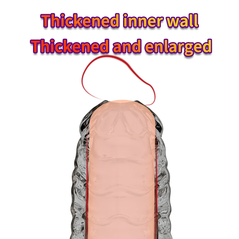 Sexy Toys Newest Reusable Penis Sleeve Cock Rings Delay Ejaculation Clit Stimulation Penis Enlargemt Nozzle For Men