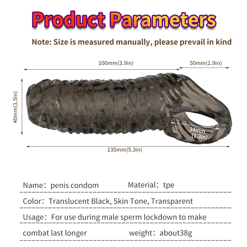 Sexy Toys Newest Reusable Penis Sleeve Cock Rings Delay Ejaculation Clit Stimulation Penis Enlargemt Nozzle For Men