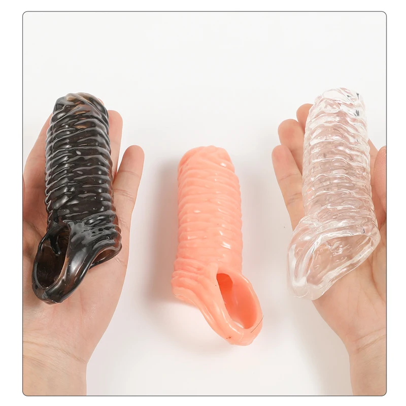 Sexy Toys Newest Reusable Penis Sleeve Cock Rings Delay Ejaculation Clit Stimulation Penis Enlargemt Nozzle For Men