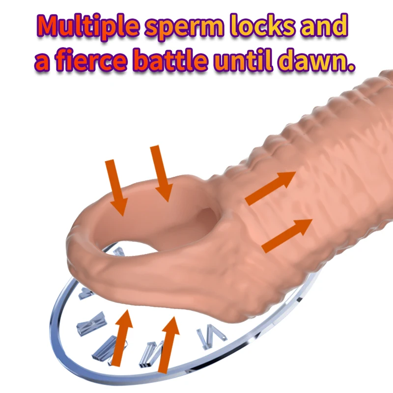 Sexy Toys Newest Reusable Penis Sleeve Cock Rings Delay Ejaculation Clit Stimulation Penis Enlargemt Nozzle For Men