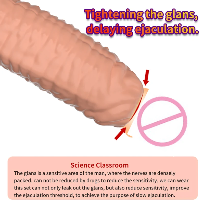 Sexy Toys Newest Reusable Penis Sleeve Cock Rings Delay Ejaculation Clit Stimulation Penis Enlargemt Nozzle For Men