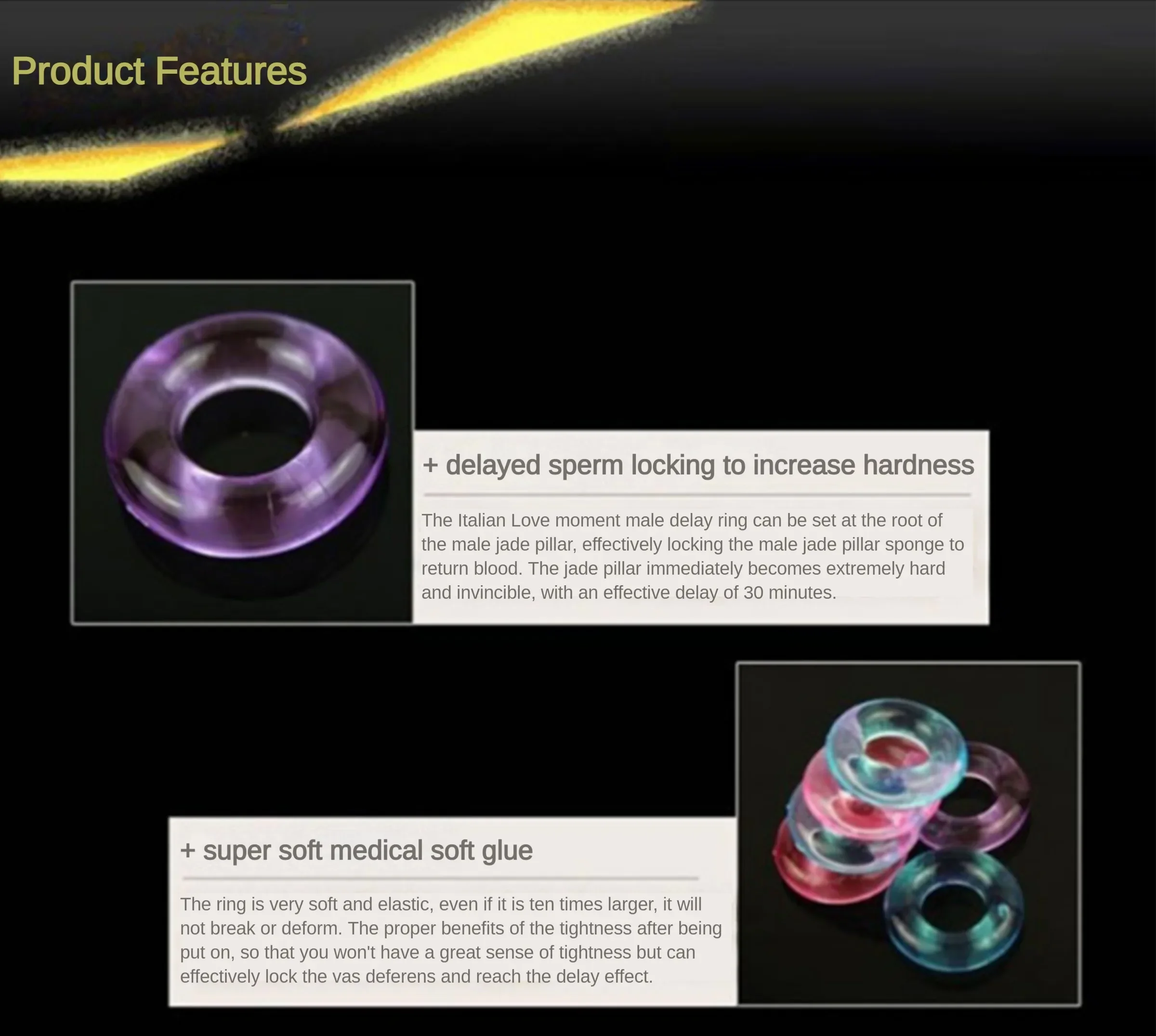 Clitoral Stimulator Penis Erect Erection Enhance Sex Ability Product Sex Toys for Men Silicone Durable Penis Ring