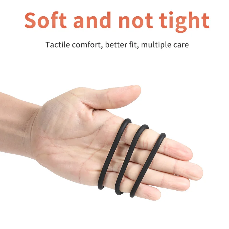 3in1Penis Rings More delay Penis Sleeve Penis Cock Rings Trainer Delay Ejaculation High Elasticity Time Lasting Sex Toys for Men