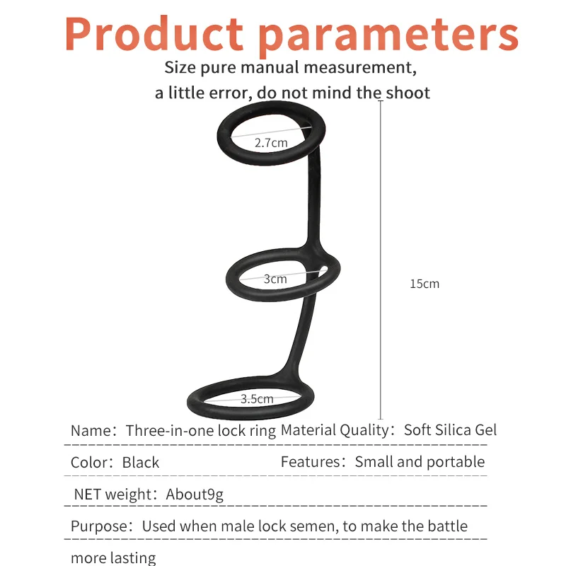 3in1Penis Rings More delay Penis Sleeve Penis Cock Rings Trainer Delay Ejaculation High Elasticity Time Lasting Sex Toys for Men