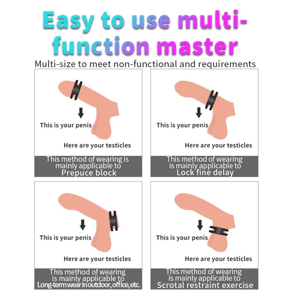 Cock Penis Ring Silicone Male Delay Ejaculation Stronger Erection Ring Dick Enlarger Adults Sex Toys For Men Gay Couple Sex Shop