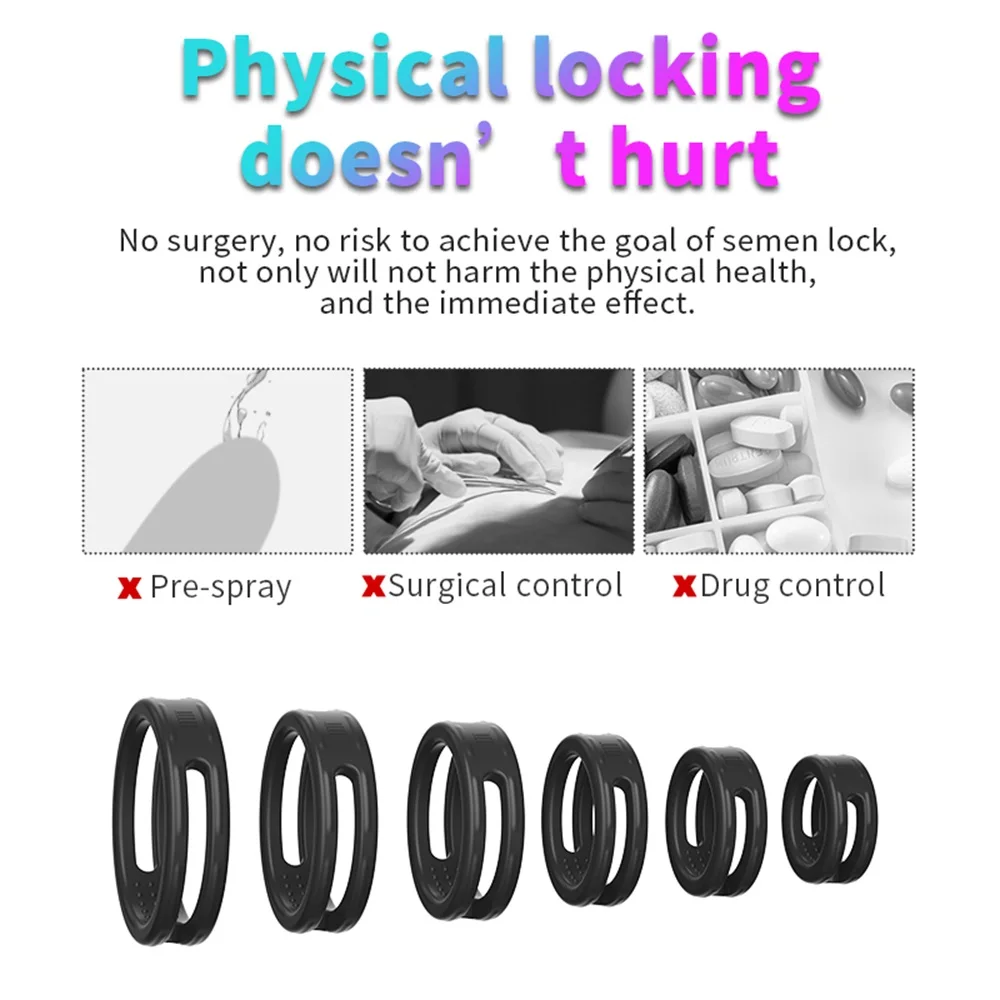 Cock Penis Ring Silicone Male Delay Ejaculation Stronger Erection Ring Dick Enlarger Adults Sex Toys For Men Gay Couple Sex Shop
