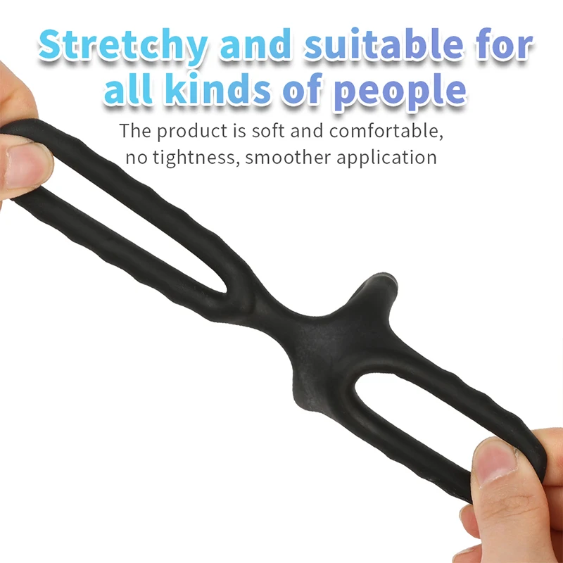 Double Lock Penis Ring Ball Stretcher Ejaculation Delay Scrotum Ring Male Enhancer Paired Rings for Couples Toys for Adults 18+