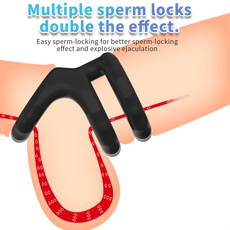 Double Lock Penis Ring Ball Stretcher Ejaculation Delay Scrotum Ring Male Enhancer Paired Rings for Couples Toys for Adults 18+