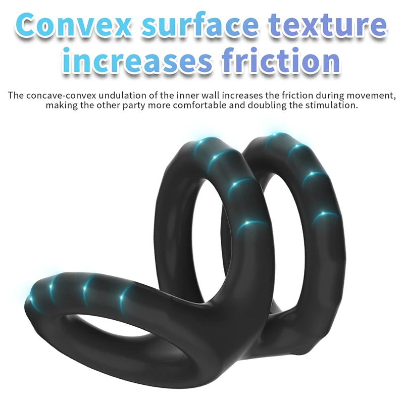 Double Lock Penis Ring Ball Stretcher Ejaculation Delay Scrotum Ring Male Enhancer Paired Rings for Couples Toys for Adults 18+