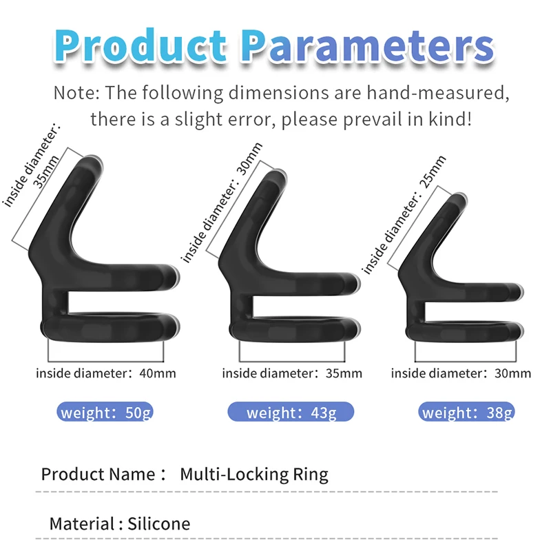 Double Lock Penis Ring Ball Stretcher Ejaculation Delay Scrotum Ring Male Enhancer Paired Rings for Couples Toys for Adults 18+