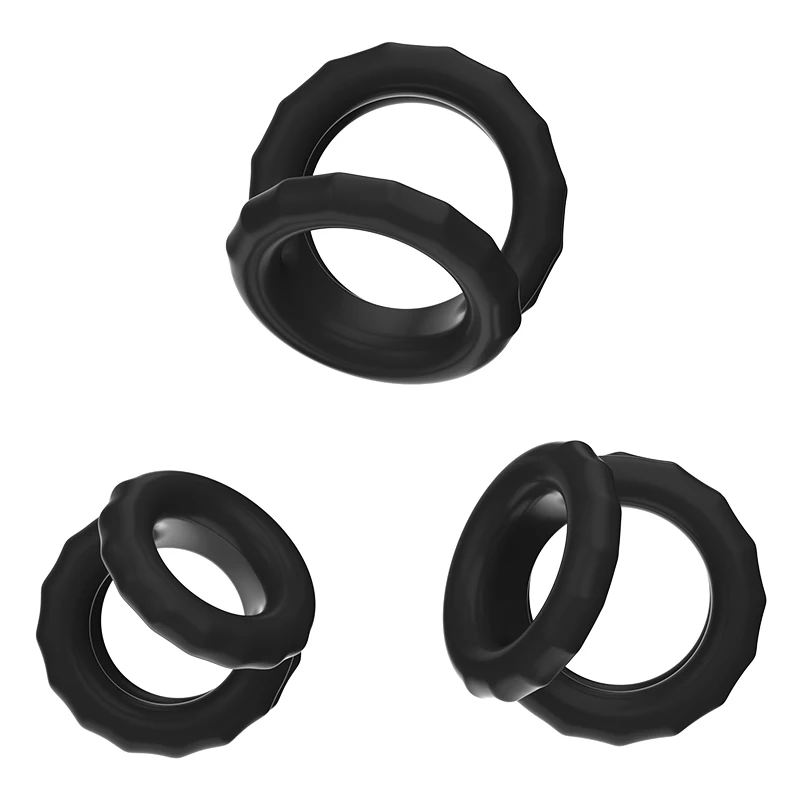 Double Lock Penis Ring Ball Stretcher Ejaculation Delay Scrotum Ring Male Enhancer Paired Rings for Couples Toys for Adults 18+