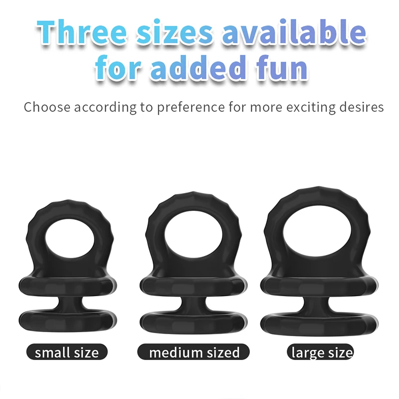 Double Lock Penis Ring Ball Stretcher Ejaculation Delay Scrotum Ring Male Enhancer Paired Rings for Couples Toys for Adults 18+