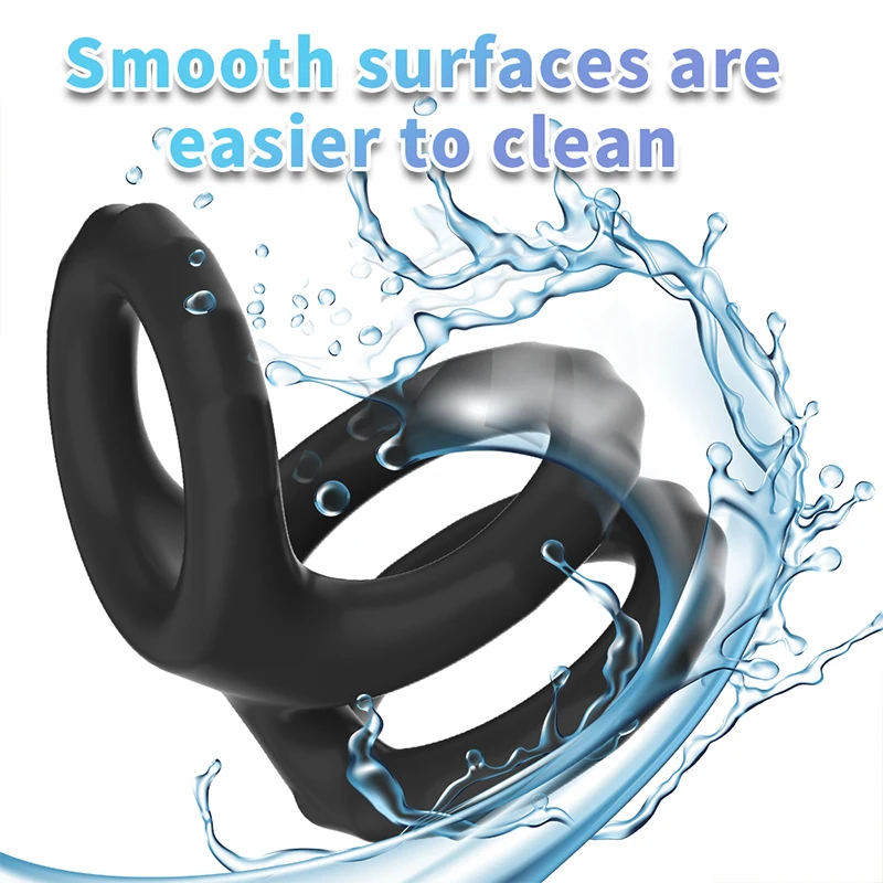 Double Lock Penis Ring Ball Stretcher Ejaculation Delay Scrotum Ring Male Enhancer Paired Rings for Couples Toys for Adults 18+