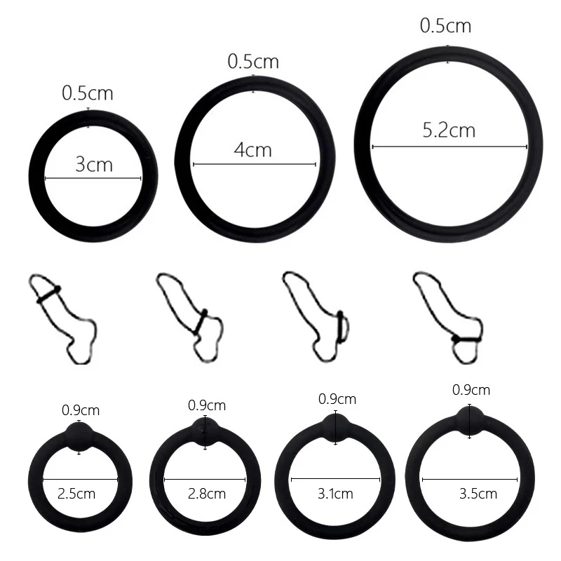 Adjustable male Silicone penis lock cock Ring bondage Erection Delay Ejaculation Enlargement ball stretcher massager Sex Toy Men