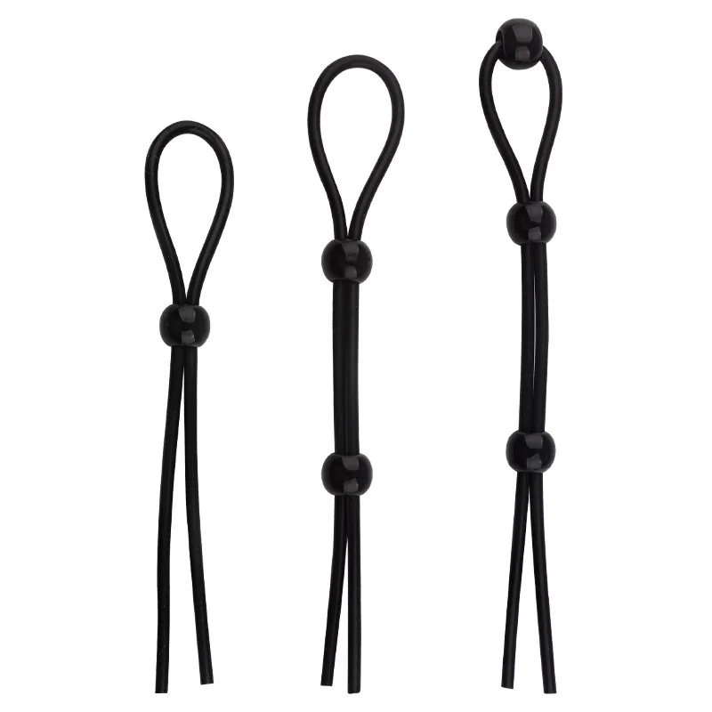 Adjustable male Silicone penis lock cock Ring bondage Erection Delay Ejaculation Enlargement ball stretcher massager Sex Toy Men