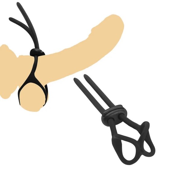 Adjustable male Silicone penis lock cock Ring bondage Erection Delay Ejaculation Enlargement ball stretcher massager Sex Toy Men