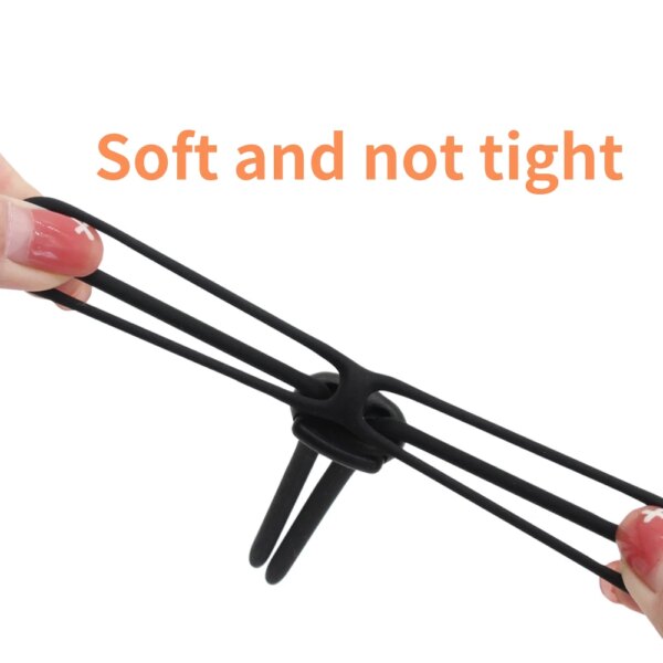 Adjustable male Silicone penis lock cock Ring bondage Erection Delay Ejaculation Enlargement ball stretcher massager Sex Toy Men