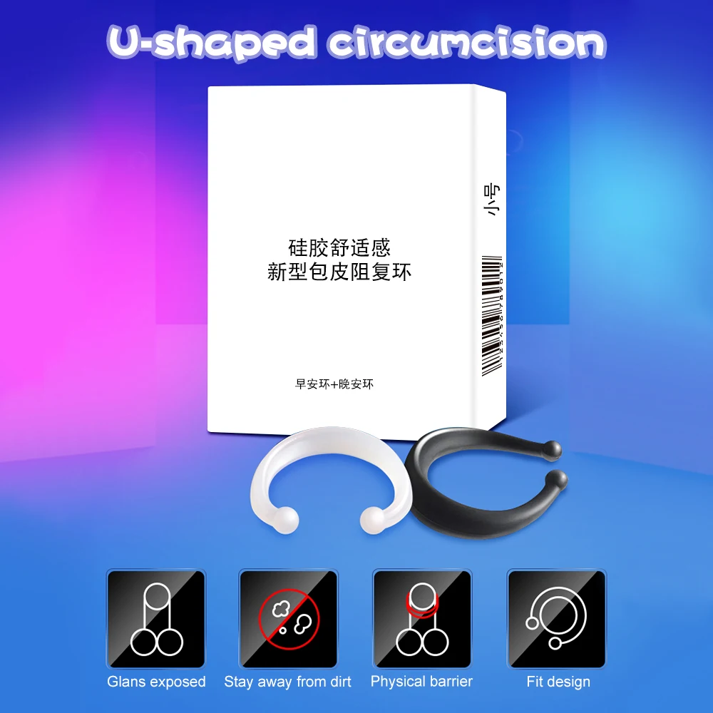 Newest 2pcs Silicone Male Foreskin Corrector Penis Ring Daily Night Glans Cock Ring Delay Ejaculation Sex Toys For Men Adult Newest 2pcs Silicone Male Foreskin Corrector Penis Ring Daily Night Glans Cock Ring Delay Ejaculation Sex Toys For Men Adult