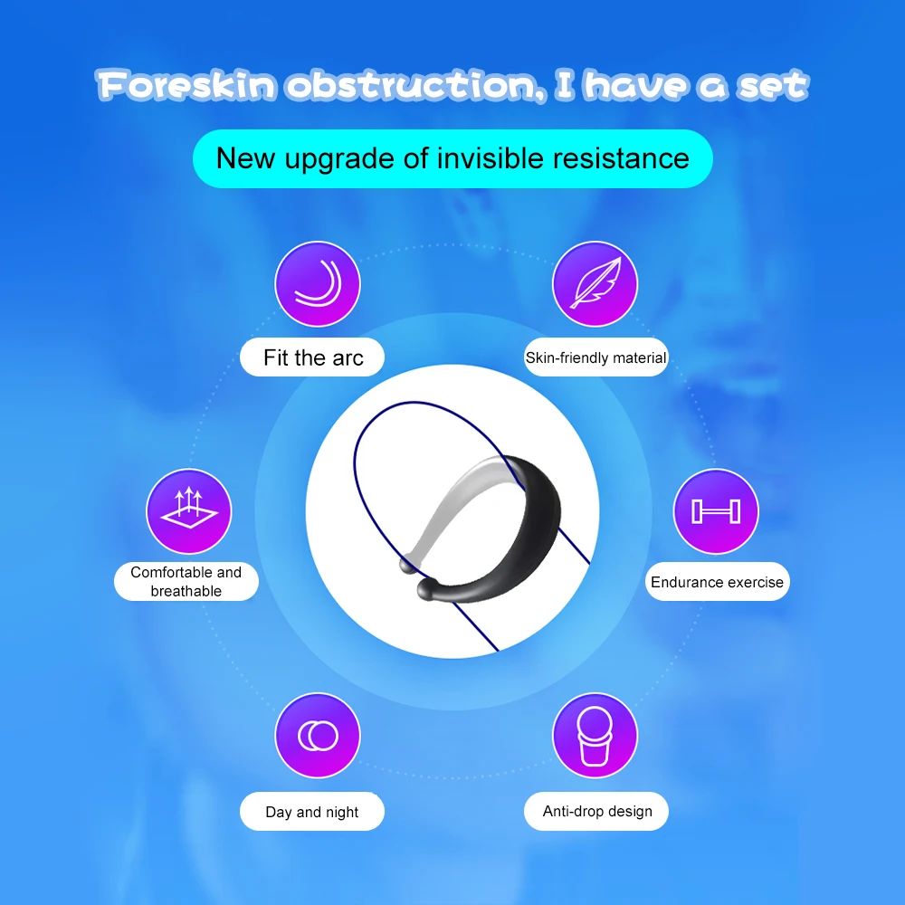Newest 2pcs Silicone Male Foreskin Corrector Penis Ring Daily Night Glans Cock Ring Delay Ejaculation Sex Toys For Men Adult Newest 2pcs Silicone Male Foreskin Corrector Penis Ring Daily Night Glans Cock Ring Delay Ejaculation Sex Toys For Men Adult
