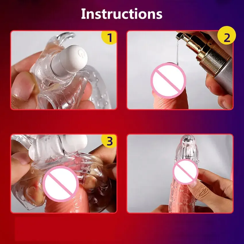 Reusable Penis Sleeve Silicone Condoms with Vibrator Cock Extender Enhancer Enlargement G Spot Clit Stimulator Sex Toys for Men Reusable Penis Sleeve Silicone Condoms with Vibrator Cock Extender Enhancer Enlargement G Spot Clit Stimulator Sex Toys for Men