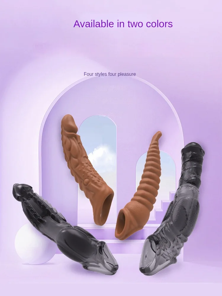 Vibrating Penis Sleeve Sex Tool for Men Couple Penis Extender Cover Reusable Special Condom Cock Erotic Products for Adult Men