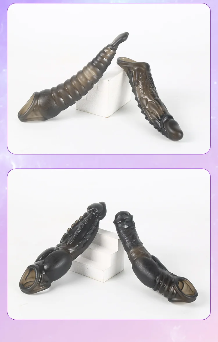 Vibrating Penis Sleeve Sex Tool for Men Couple Penis Extender Cover Reusable Special Condom Cock Erotic Products for Adult Men