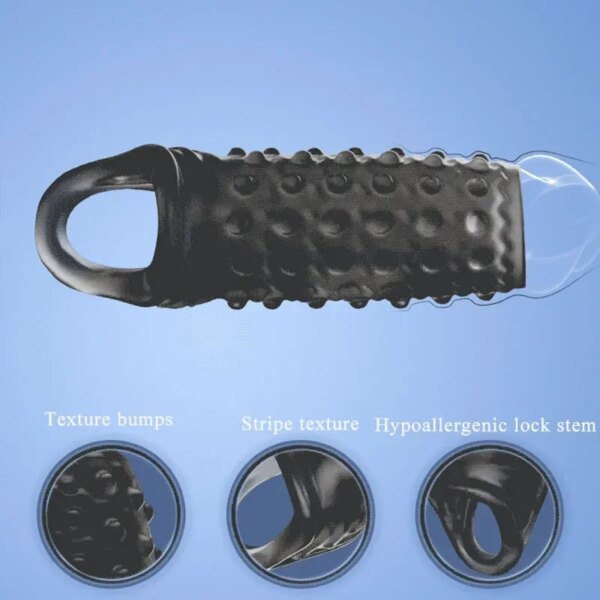 Newest Reusable Penis Sleeve Cock Rings Delay Ejaculation Clit Stimulation Penis Enlargemt Nozzle Sexy Toys for Men