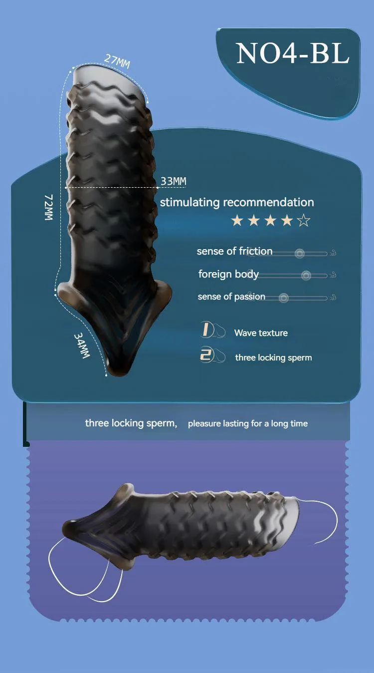 Newest Reusable Penis Sleeve Cock Rings Delay Ejaculation Clit Stimulation Penis Enlargemt Nozzle Sexy Toys for Men