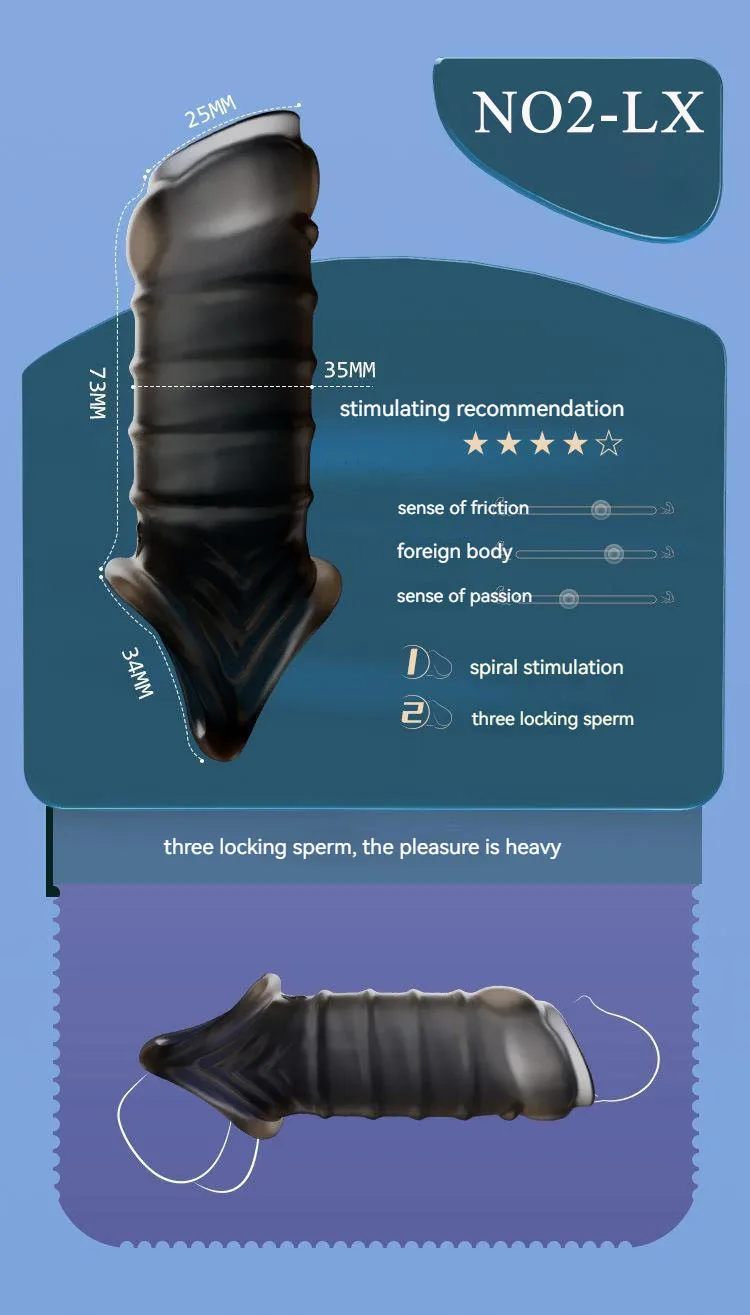 Newest Reusable Penis Sleeve Cock Rings Delay Ejaculation Clit Stimulation Penis Enlargemt Nozzle Sexy Toys for Men