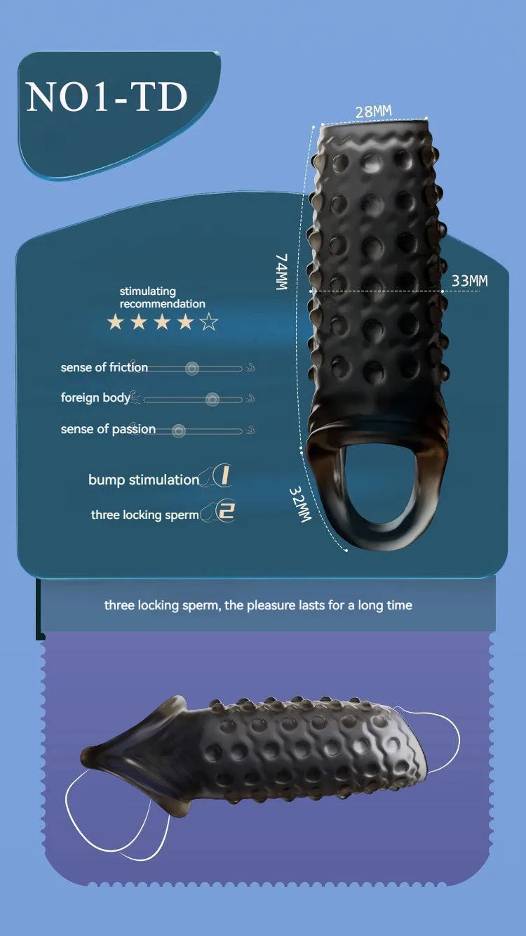 Newest Reusable Penis Sleeve Cock Rings Delay Ejaculation Clit Stimulation Penis Enlargemt Nozzle Sexy Toys for Men