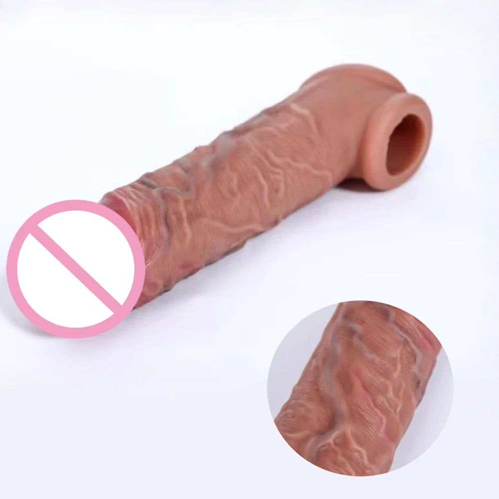 Wholesale Soft Realistic Penis Sleeve Extender Big Dick Bold Cover Cock Header Enlargement Man Men Male Delay Ejaculation Wholesale Soft Realistic Penis Sleeve Extender Big Dick Bold Cover Cock Header Enlargement Man Men Male Delay Ejaculation
