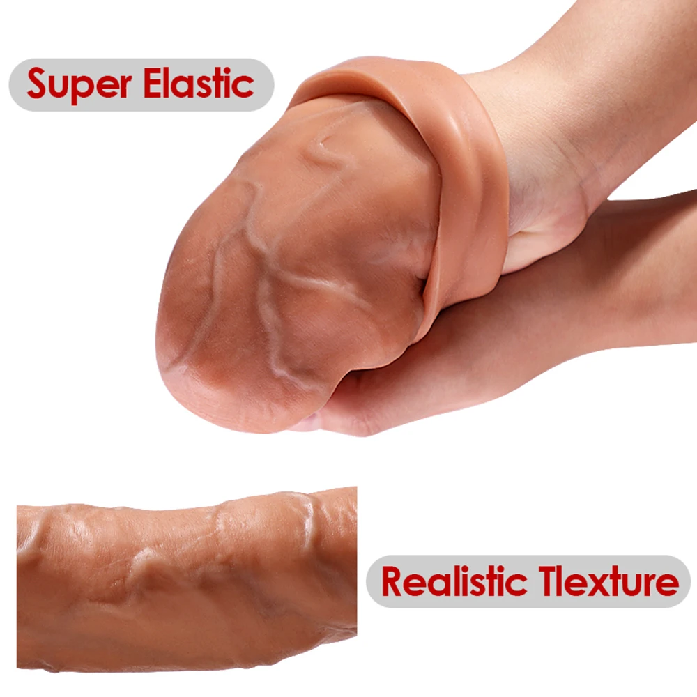Wholesale Soft Realistic Penis Sleeve Extender Big Dick Bold Cover Cock Header Enlargement Man Men Male Delay Ejaculation Wholesale Soft Realistic Penis Sleeve Extender Big Dick Bold Cover Cock Header Enlargement Man Men Male Delay Ejaculation