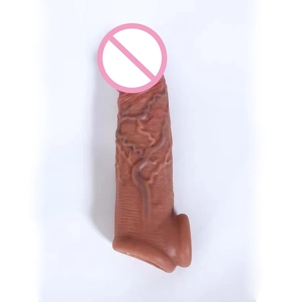Wholesale Soft Realistic Penis Sleeve Extender Big Dick Bold Cover Cock Header Enlargement Man Men Male Delay Ejaculation Wholesale Soft Realistic Penis Sleeve Extender Big Dick Bold Cover Cock Header Enlargement Man Men Male Delay Ejaculation