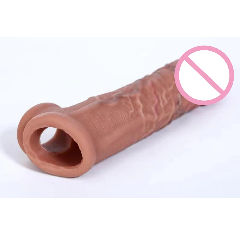 Wholesale Soft Realistic Penis Sleeve Extender Big Dick Bold Cover Cock Header Enlargement Man Men Male Delay Ejaculation Wholesale Soft Realistic Penis Sleeve Extender Big Dick Bold Cover Cock Header Enlargement Man Men Male Delay Ejaculation