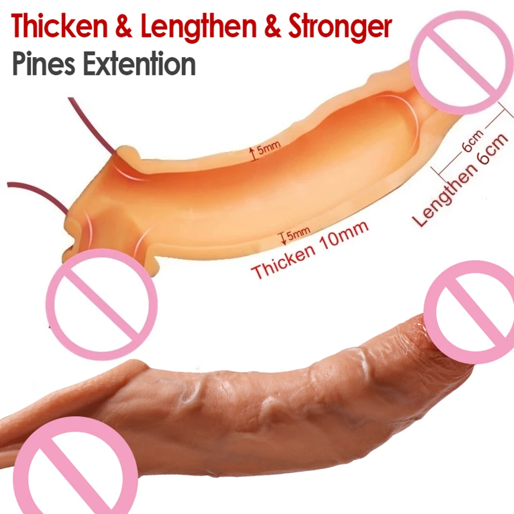 Wholesale Soft Realistic Penis Sleeve Extender Big Dick Bold Cover Cock Header Enlargement Man Men Male Delay Ejaculation Wholesale Soft Realistic Penis Sleeve Extender Big Dick Bold Cover Cock Header Enlargement Man Men Male Delay Ejaculation