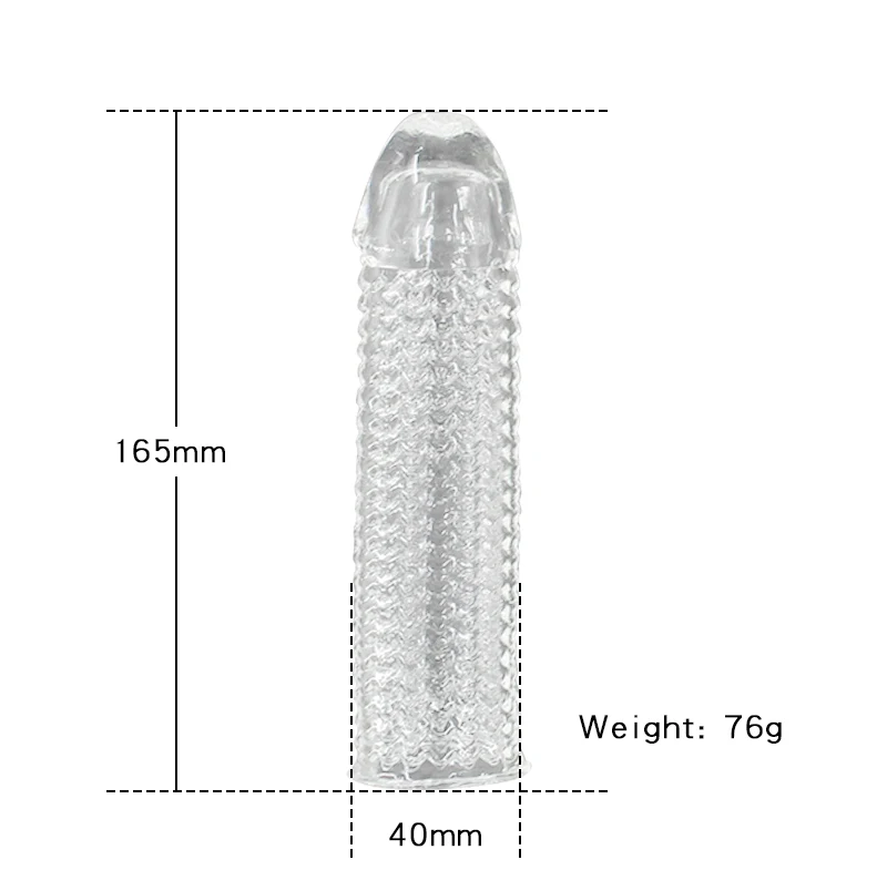Reusable TPE Crystal Condoms Penis Enlargement Sleeve Extender Delay Ejaculation Cock Sleeve Adults Sex Toy for Men