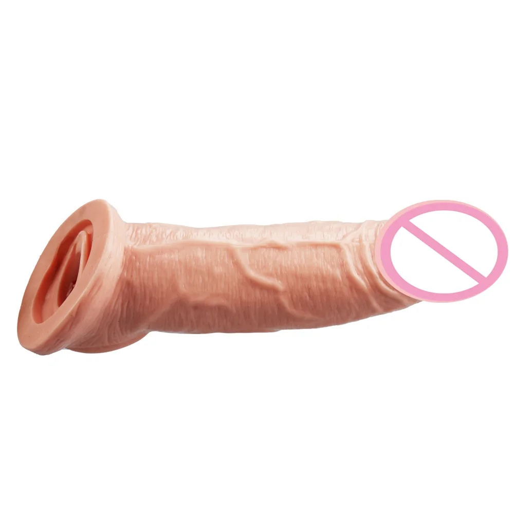 21cm Thicken Condom Big Penis Extender Sleeve High Elasticity Cock Ring Delay Ejaculation Intimate Goods Sex Toys For Men