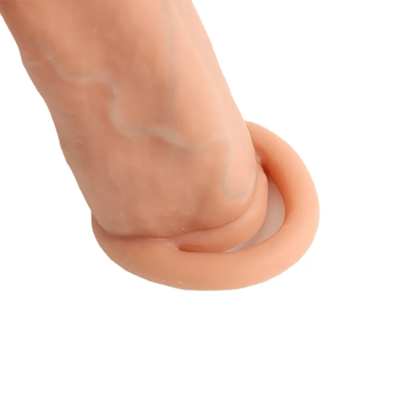 Open Head Penis Sleeve Extender Enlarger Cock Sleeve Reduce Sensitivity Penis Enlargement Ball Stretcher Sex Toys for Men Couple