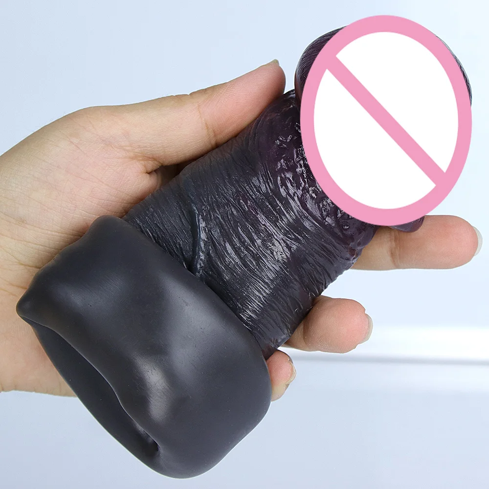 Men Penis Extender Sleeve Realistic Comdom Delay Ejaculation Penis Sleeve Dick Male Dildo Sex Toys for Men Adult Erotic Goods